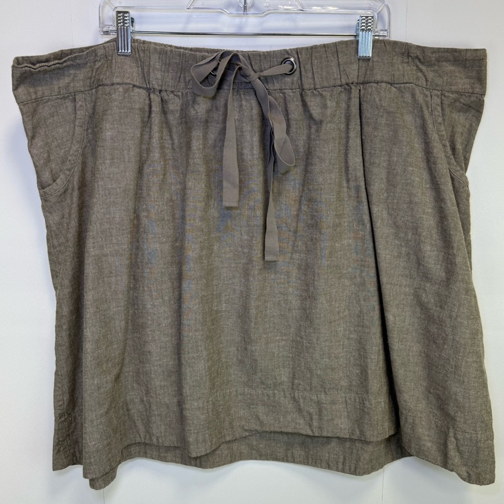 EILEEN FISHER Women Cotton Drawstring Elastic Skirt 3X‎ resort wear Vacation